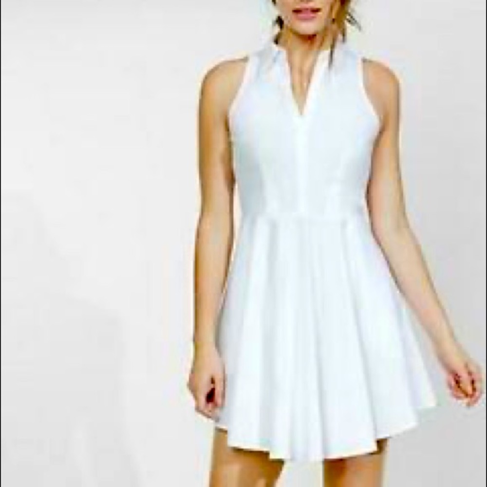 White Sleeveless Shirt Dress from Express